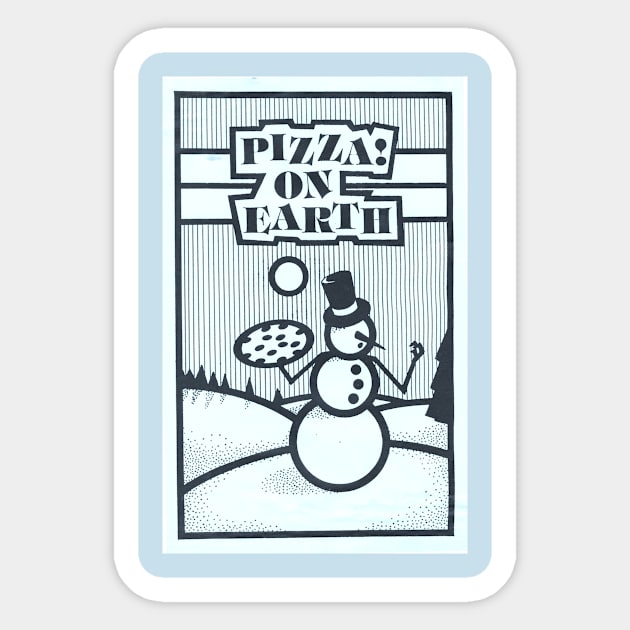 Pizza On Earth Sticker by Roszelle Art